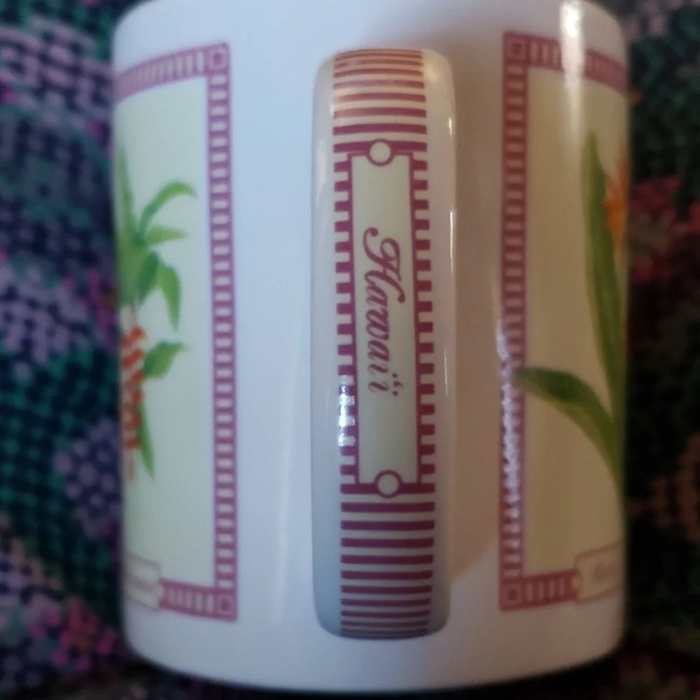 Hilo Hattie Island flowers coffee mug/pukka shells